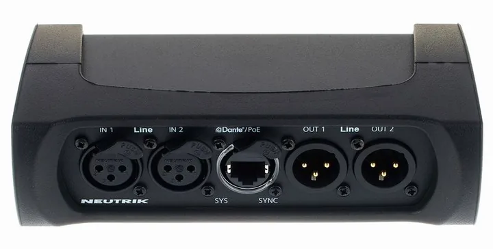 Neutrik NA-2I2O-DLINE, anslutningarna på baksidan