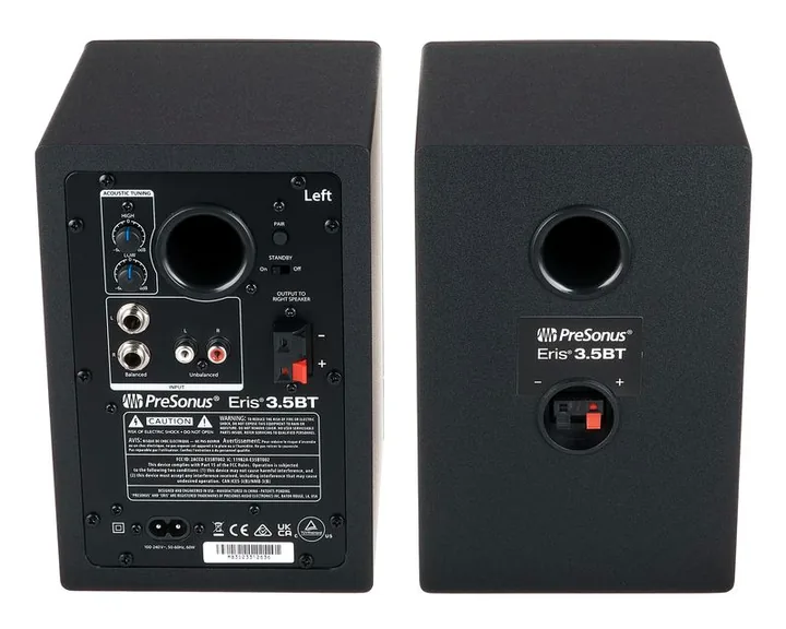 Presonus Eris 3.5BT 2nd Gen, baksidan med anslutningarna