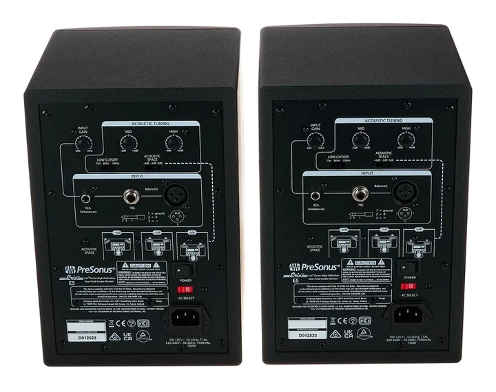 Presonus Eris E5, fronten med woofer och diskant