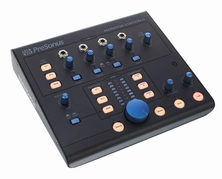 Presonus Monitor Station V2, knapparna på bakpanelen