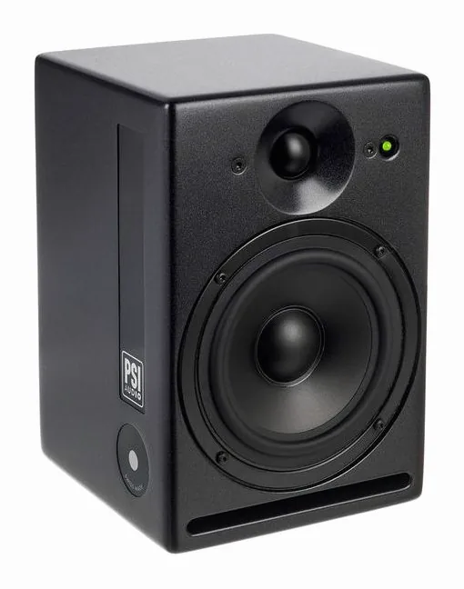 PSI Audio A14-M Studio Black, fronten med woofer och diskant