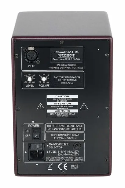 PSI Audio A14-M Studio Red, loggan och ytan