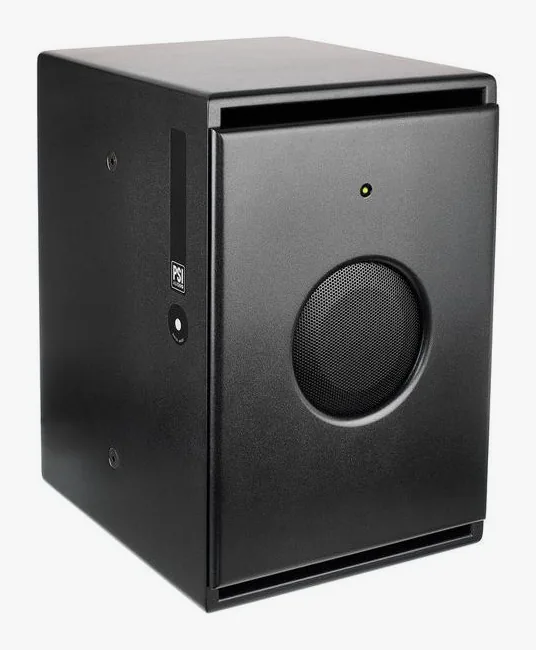 PSI Audio Sub A125-M Studio Black, kabinettet sett från sidan