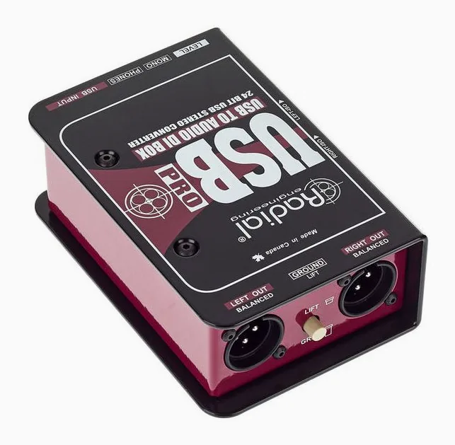 Radial Engineering USB-Pro, anslutningarna på baksidan