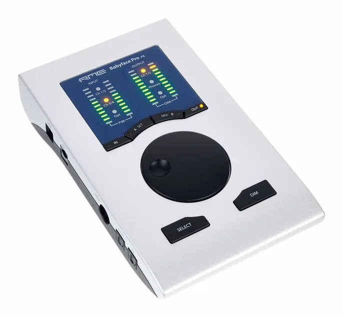 RME Babyface Pro FS, nivåmätarna och lysdioderna
