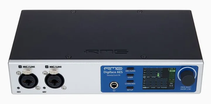 RME Digiface AES, frontpanelen med rattarna