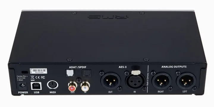 RME Digiface AES, ingångarna på framsidan