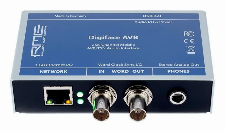 RME Digiface AVB, frontpanelen med rattarna
