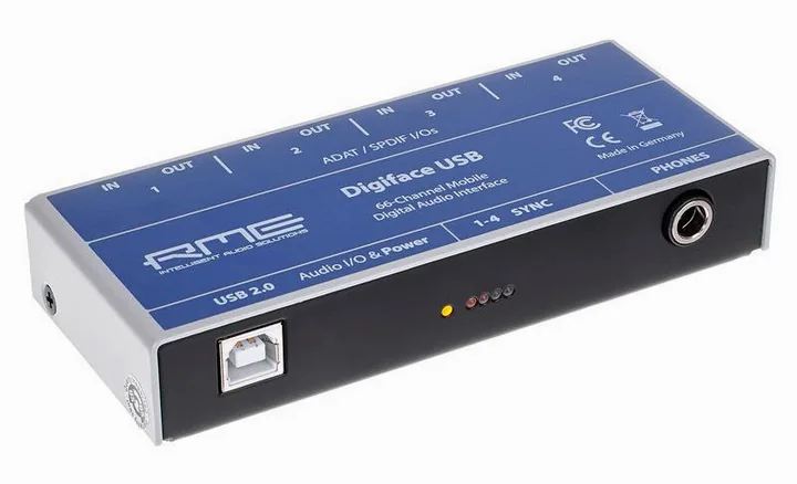 RME Digiface USB, ovansidan av lådan