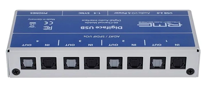 RME Digiface USB, frontpanelen med rattarna