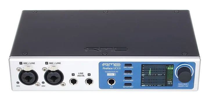 RME Fireface UCX II, nivåmätarna och lysdioderna