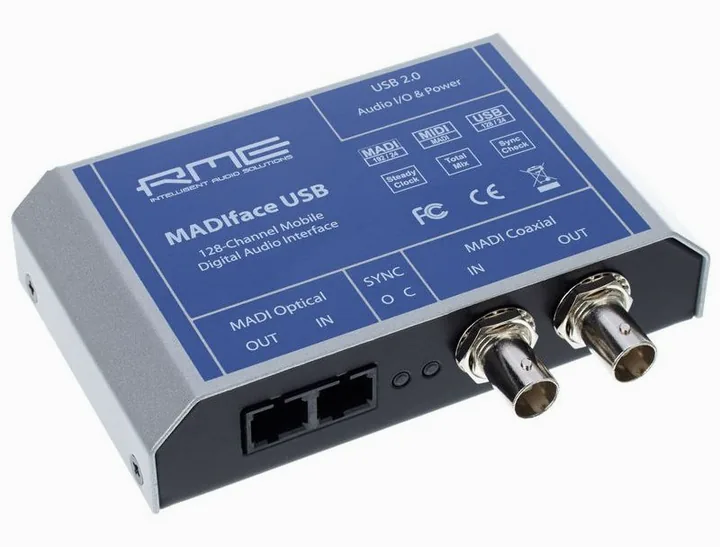 RME Madiface USB, anslutningarna på baksidan
