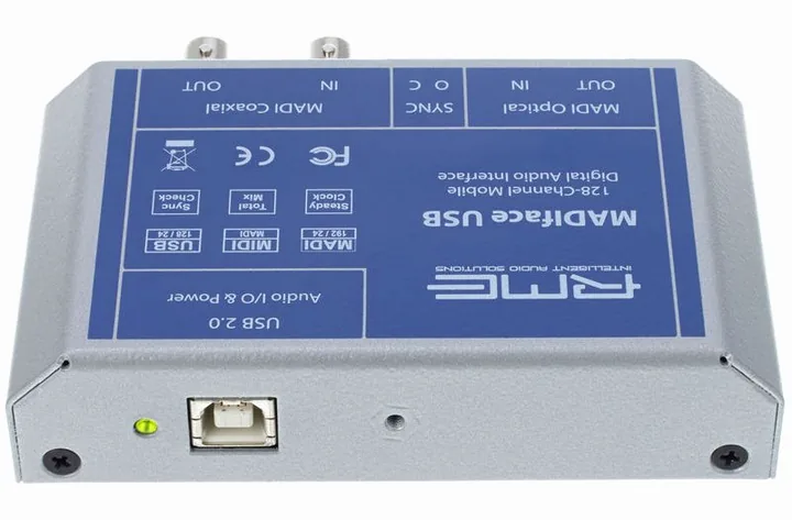 RME Madiface USB, anslutningarna på baksidan