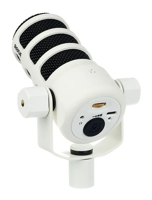 Rode PodMic USB White, loggan och ytan
