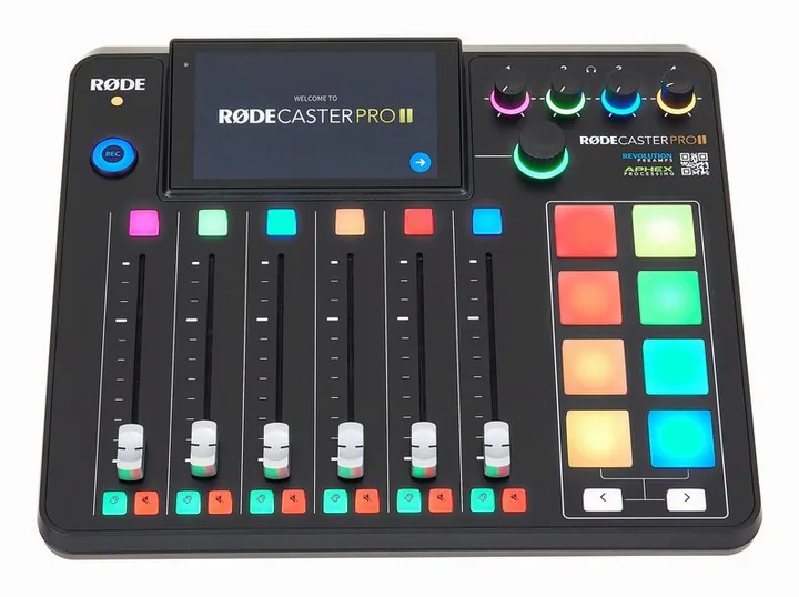 Rode Rodecaster Pro II, ovansidan av lådan