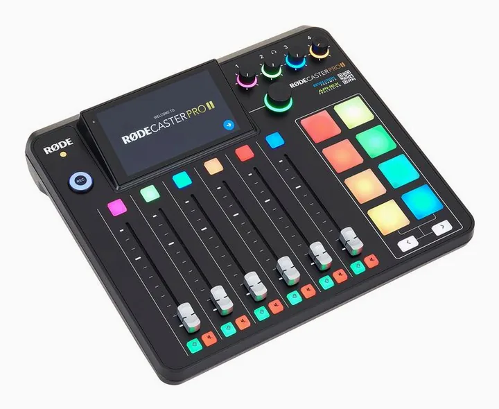 Rode Rodecaster Pro II, ingångarna på framsidan