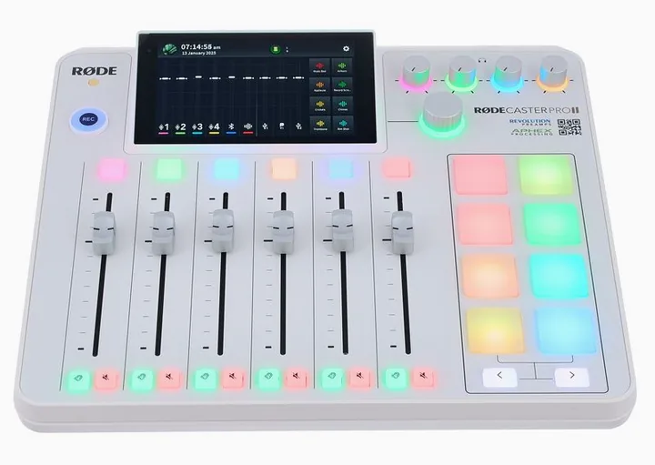 Rode Rodecaster Pro II W, frontpanelen med rattarna