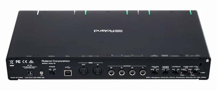 Roland Rubix44, frontpanelen med rattarna