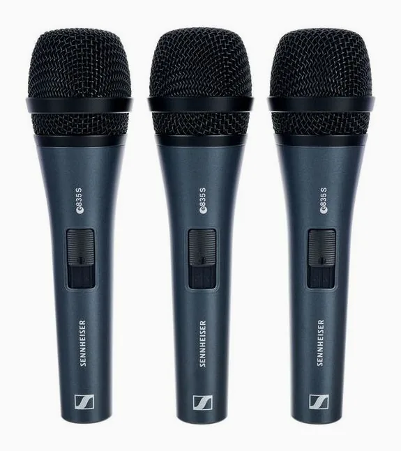 Sennheiser E835-S 3Pack Bundle, huset sett från sidan