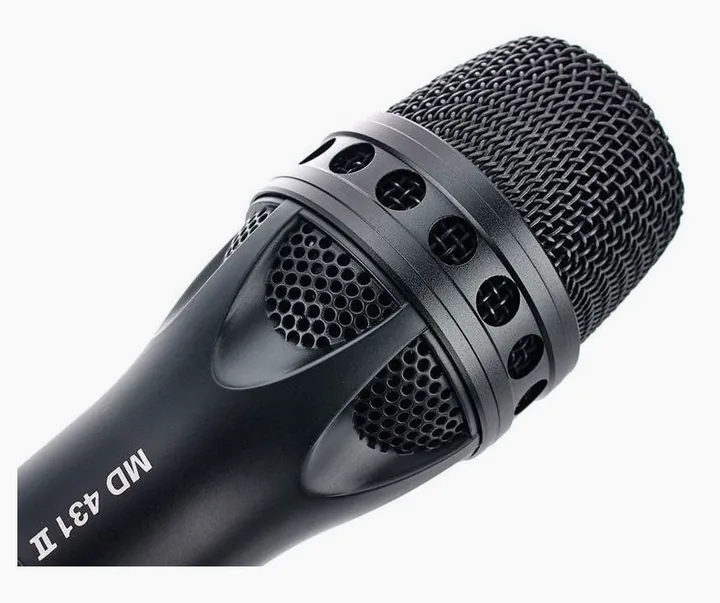 Sennheiser MD431II Profipower, mikrofonkorgen på nära håll