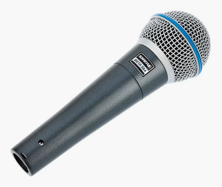 Shure Beta 58 A, mikrofonkorgen på nära håll