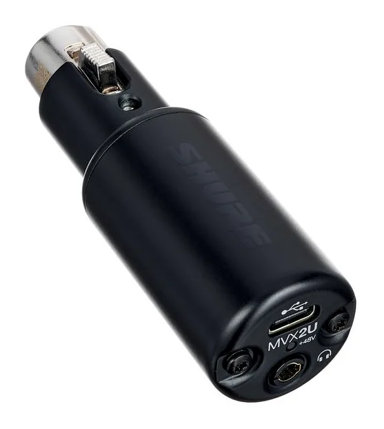 Shure Motiv MVX2U, ovansidan av lådan