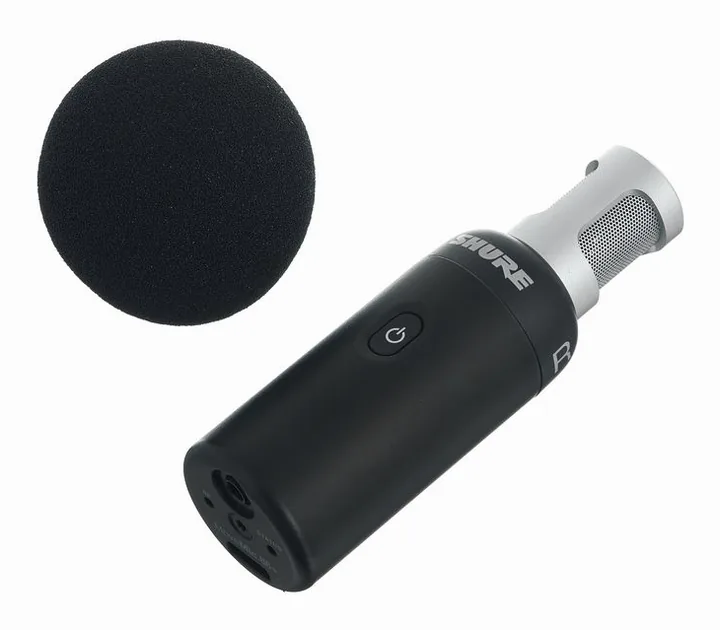 Shure MoveMic 88+, mikrofonkorgen på nära håll