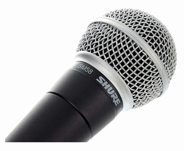 Shure SM58 LC, mikrofonkorgen på nära håll