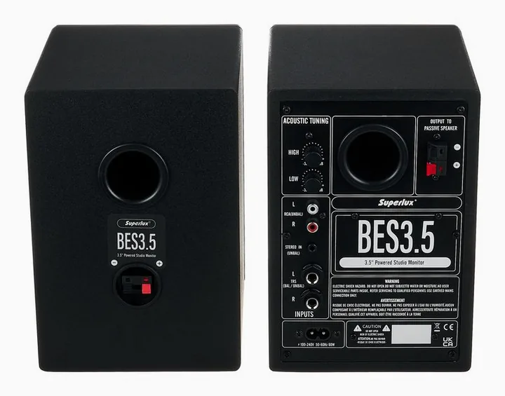 Superlux BES3.5, knapparna på bakpanelen