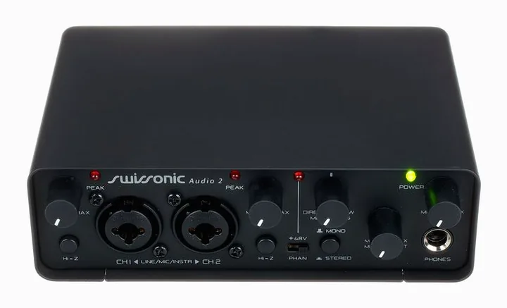 Swissonic Audio 2, anslutningarna på baksidan
