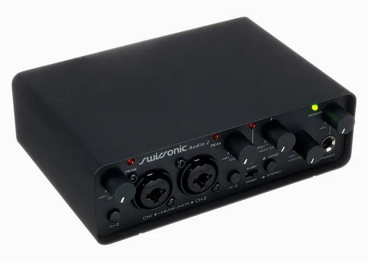 Swissonic Audio 2, ingångarna på framsidan