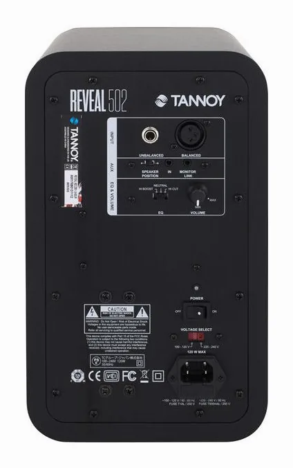 Tannoy Reveal 502, fronten med woofer och diskant