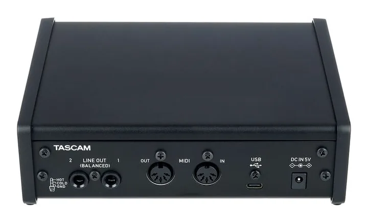 Tascam US-2x2HR, nivåmätarna och lysdioderna