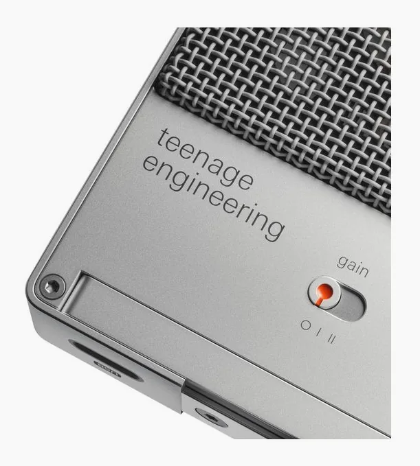 Teenage Engineering CM-15, mikrofonkorgen på nära håll