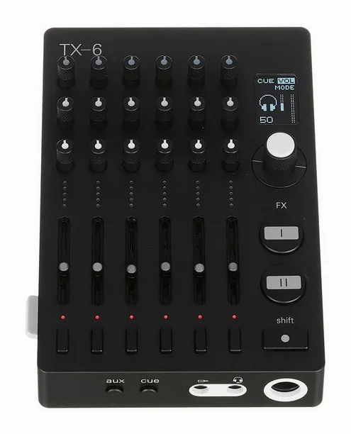 Teenage Engineering TX-6 Black, nivåmätarna och lysdioderna