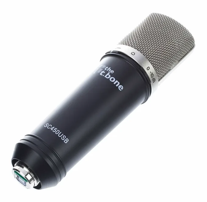 the t.bone SC 450 USB, mikrofonkorgen på nära håll
