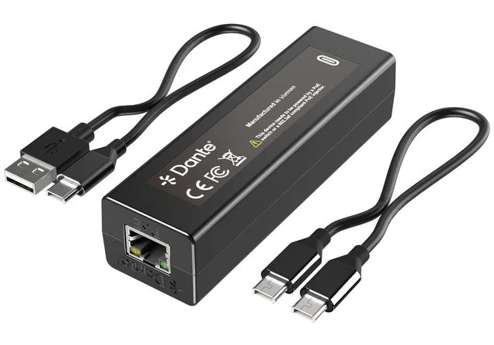 Tight AV Dante 2x2 USBC 2.0 Adapter, ovansidan av lådan