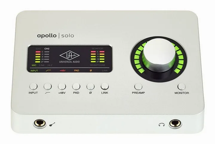 Universal Audio Apollo Solo USB Heritage Ed., anslutningarna på baksidan