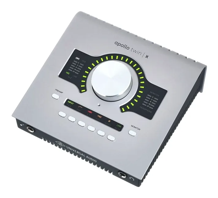 Universal Audio Apollo Twin X Quad Gen2 AC Pro, ovansidan av lådan