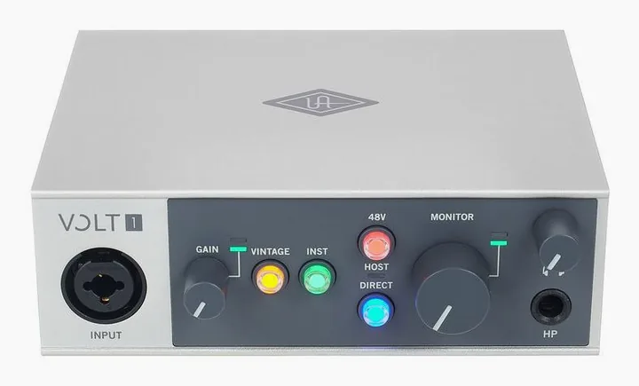 Universal Audio Volt 1 USB Recording Studio, höljet sett från sidan