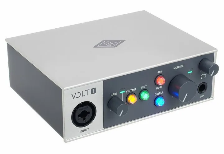 Universal Audio Volt 1 USB Recording Studio, nivåmätarna och lysdioderna