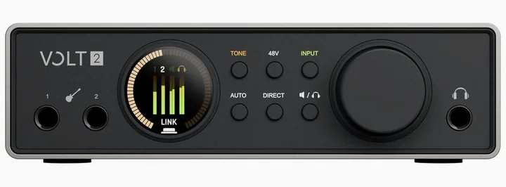 Universal Audio Volt 2 Gen2, ovansidan av lådan