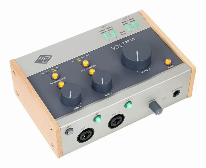 Universal Audio Volt 276 USB Recording Studio, frontpanelen med rattarna