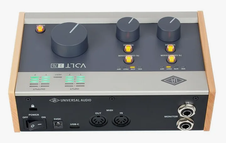 Universal Audio Volt 276 USB Recording Studio, ingångarna på framsidan