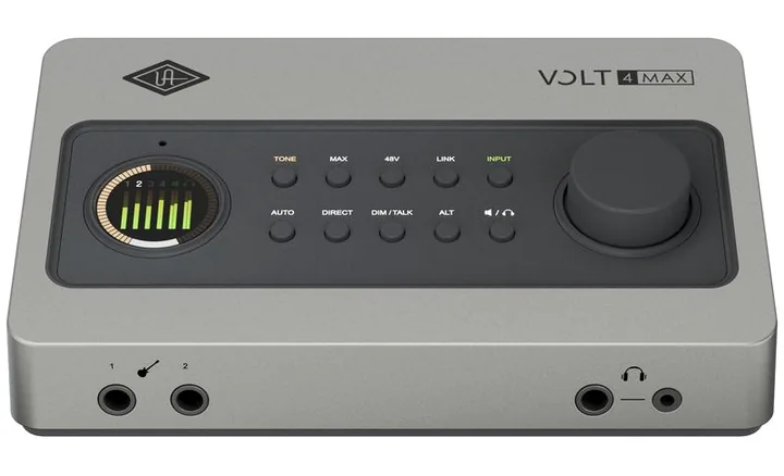 Universal Audio Volt 4 Max, ingångarna på framsidan