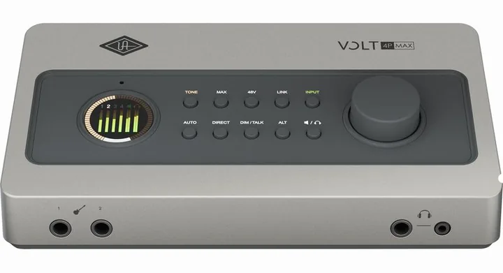Universal Audio Volt 4P Max, ovansidan av lådan