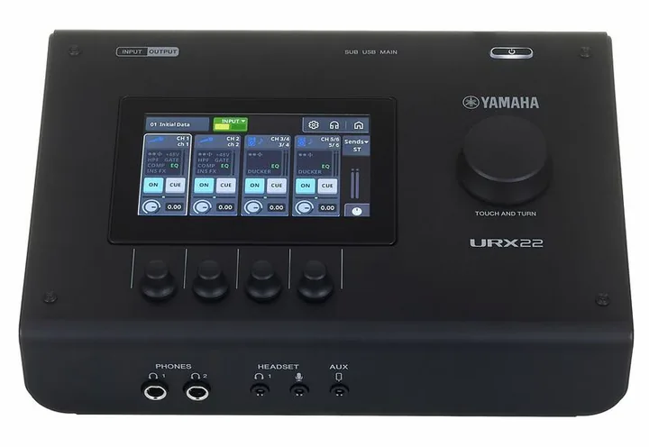 Yamaha URX22 BK, frontpanelen med rattarna