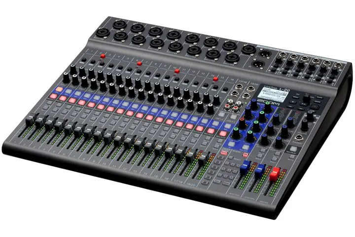 Zoom LiveTrak L-20 Case Bundle, anslutningarna på baksidan