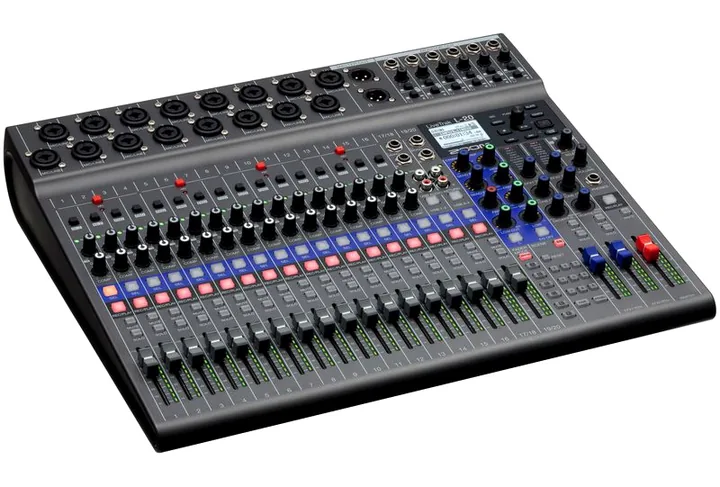 Zoom LiveTrak L-20 Case Bundle, ingångarna på framsidan