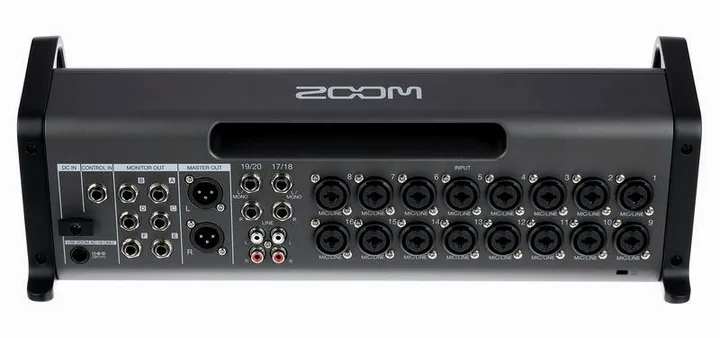 Zoom LiveTrak L-20R, anslutningarna på baksidan